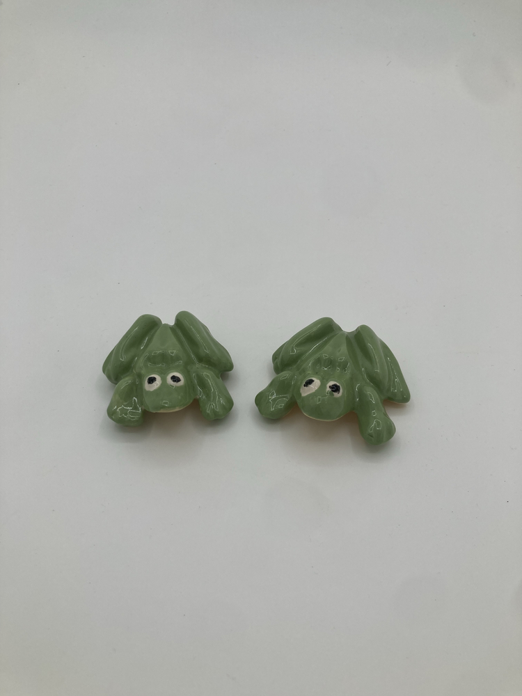 NSFW Vintage Frog Figurines – Naughty Japan Ceramic Pair - Funny - Gag Gift